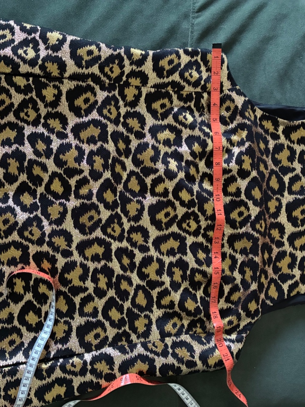 Boden Gold Metallic Leopard Jacquard Shift Dress L XL 14 - Picture 9 of 15